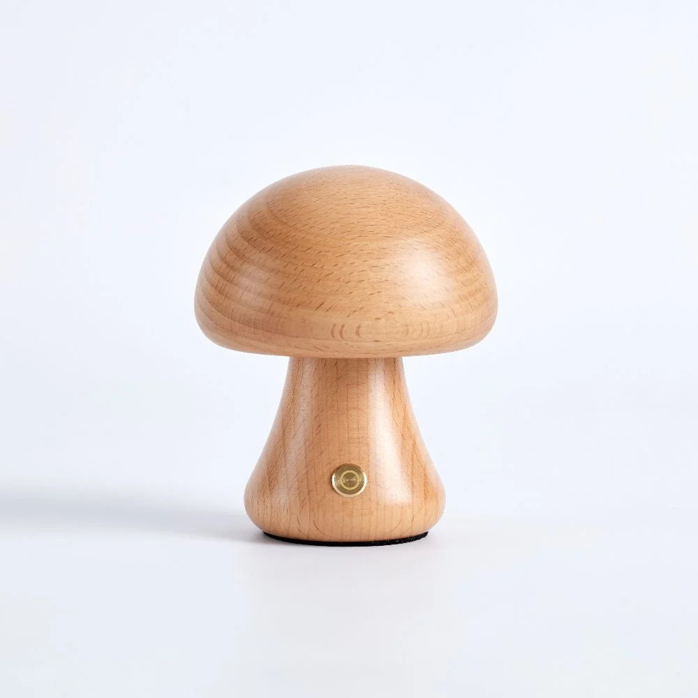 Compact Cordless Mushroom Table Lamp with Dimming