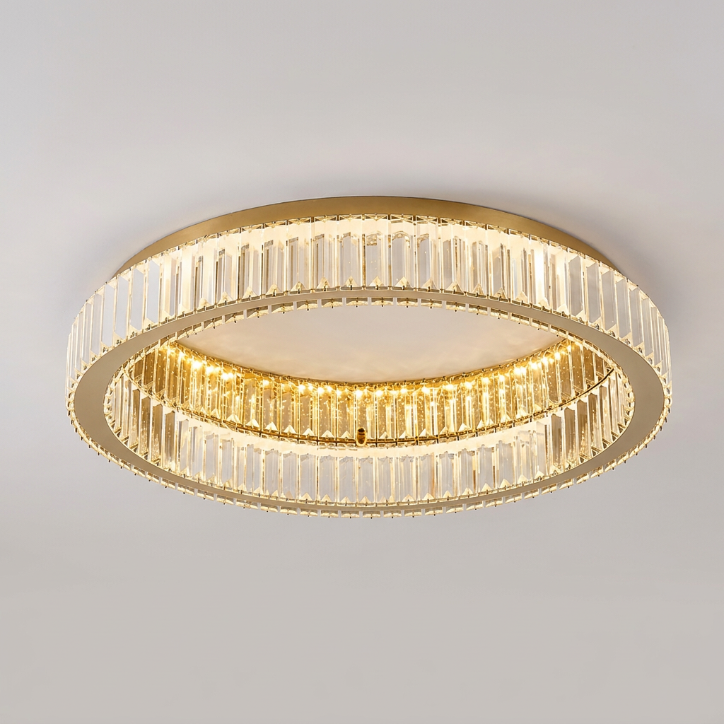 Crystal Ring Flush Ceiling Light