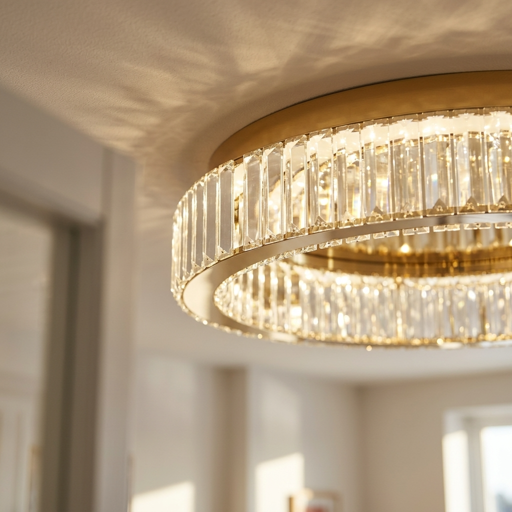 Crystal Ring Flush Ceiling Light