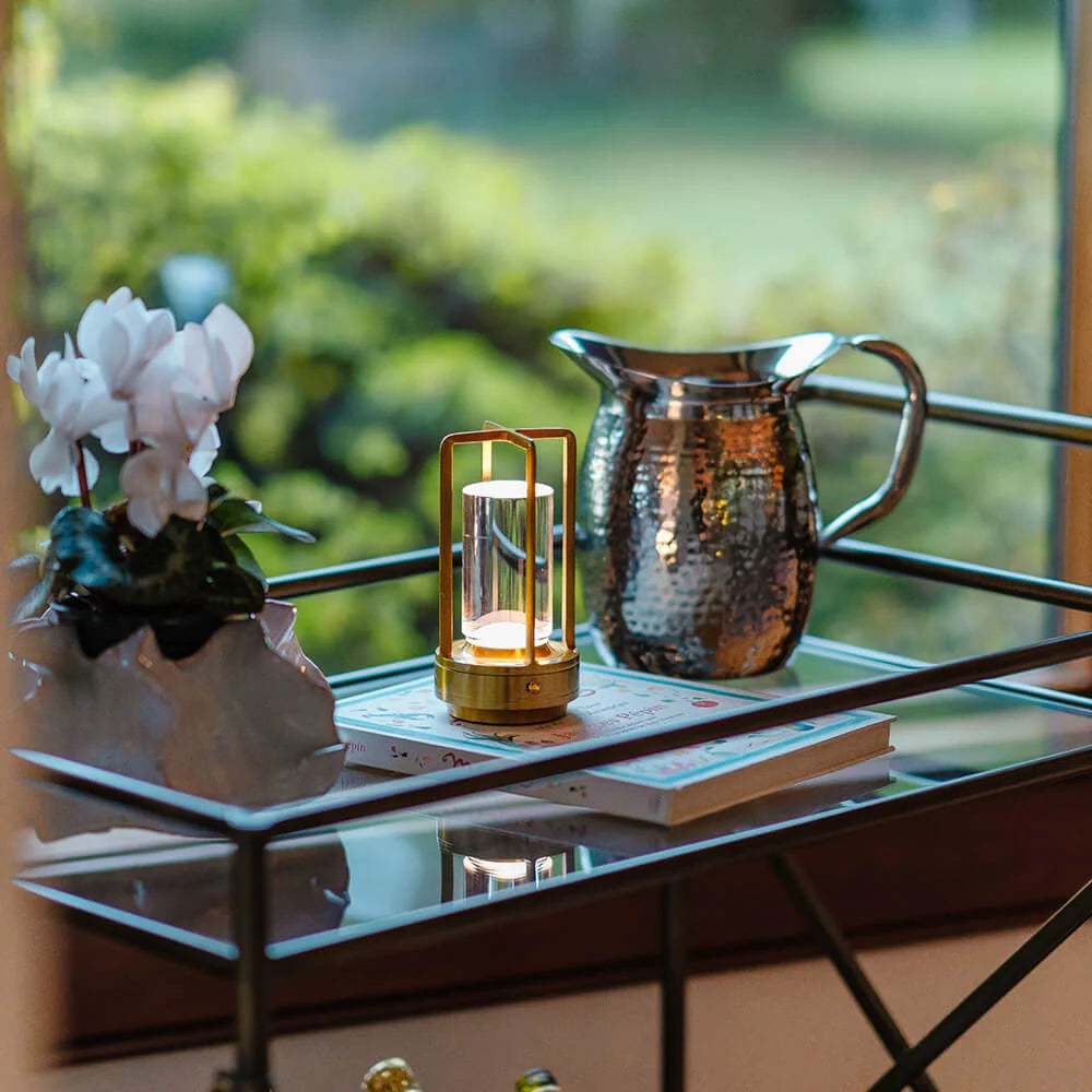Dimmable Cordless Aluminum Lantern Lamp with Touch Control