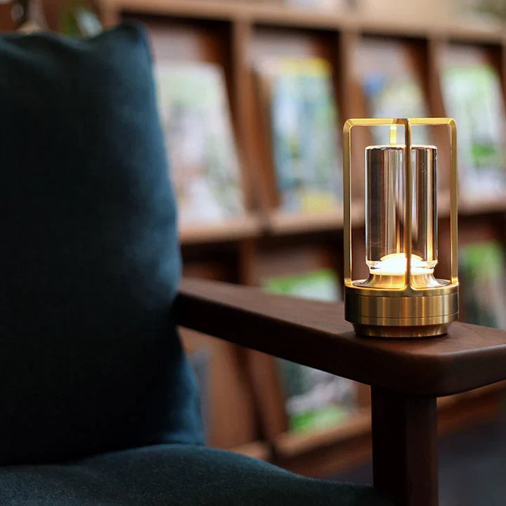Dimmable Cordless Aluminum Lantern Lamp with Touch Control