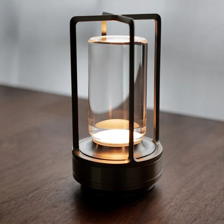 Dimmable Cordless Aluminum Lantern Lamp with Touch Control