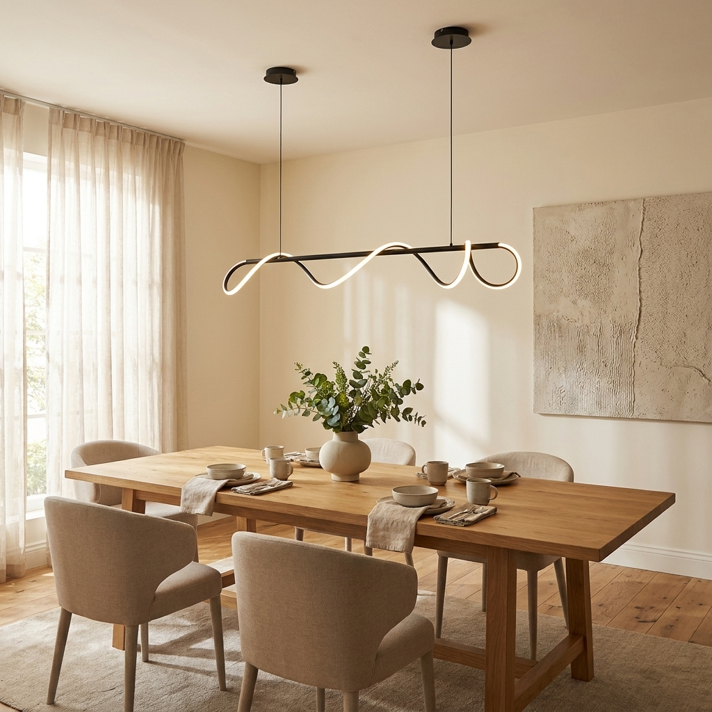 Elegant Black Chandelier Light with Dimmable LED