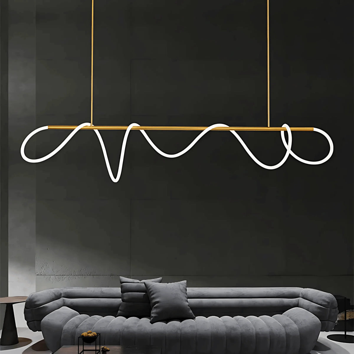 Elegant Black Chandelier Light with Dimmable LED