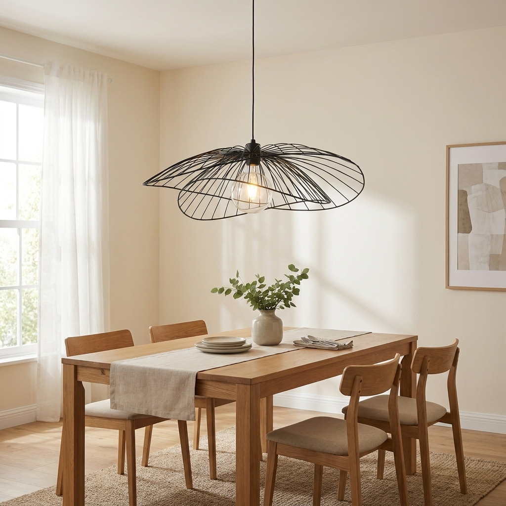 Elegant Black Pendant Light with Adjustable Drop