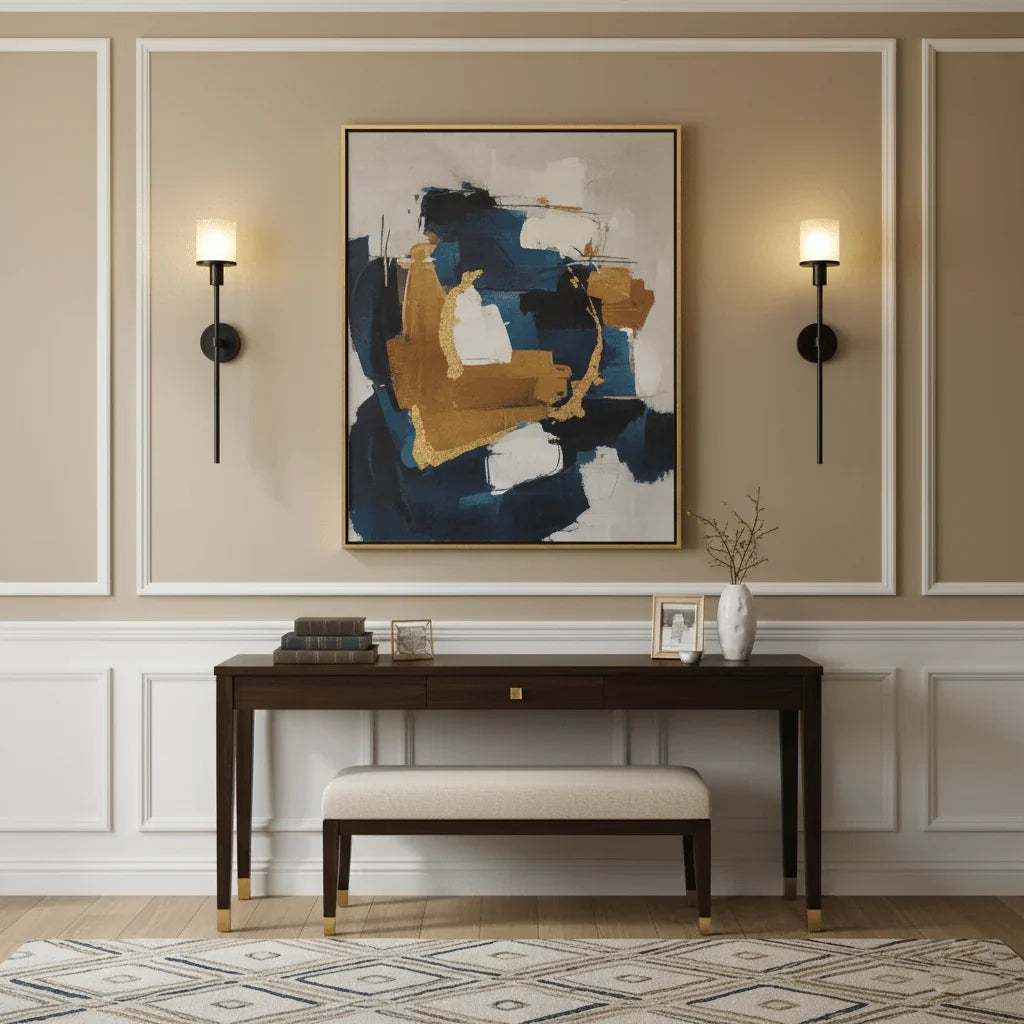 Elegant Brass Alabaster Wall Sconce with Soft Glow