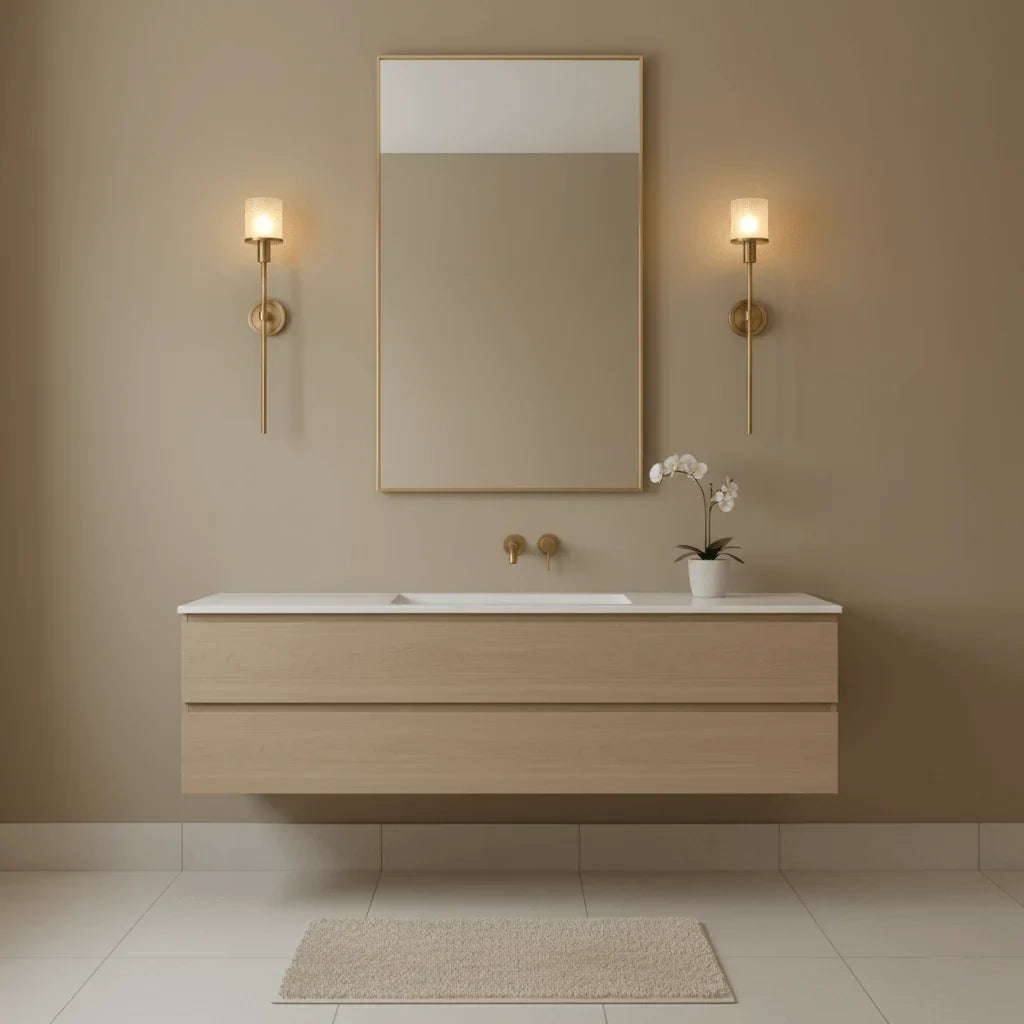Elegant Brass Alabaster Wall Sconce with Soft Glow
