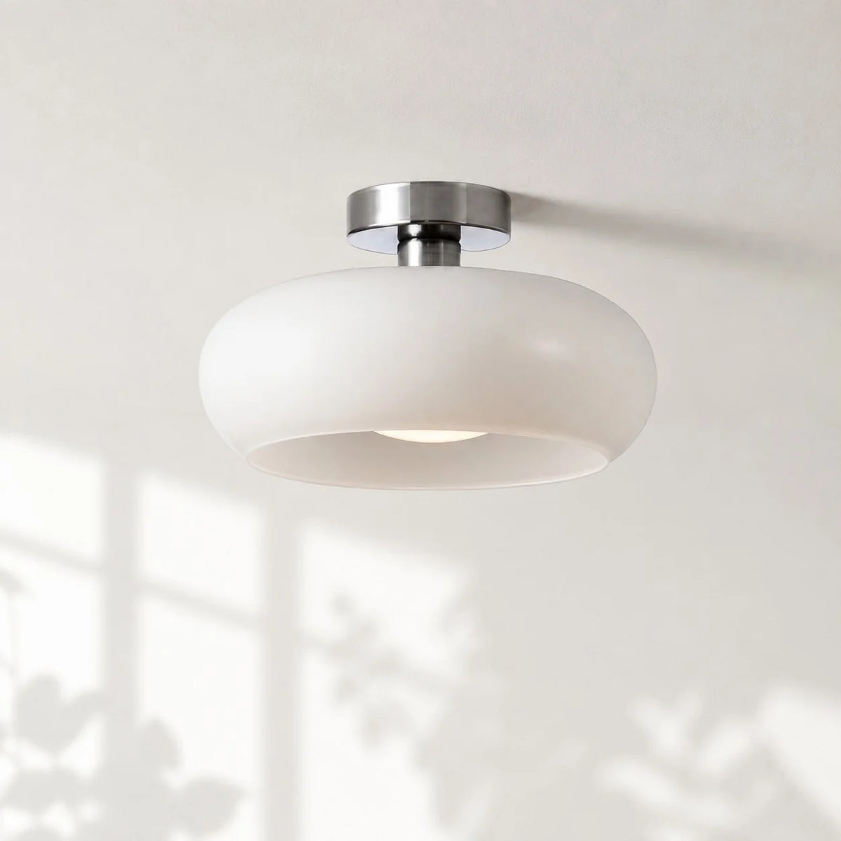 Elegant Brass Bauhaus Glass Ceiling Light Fixture
