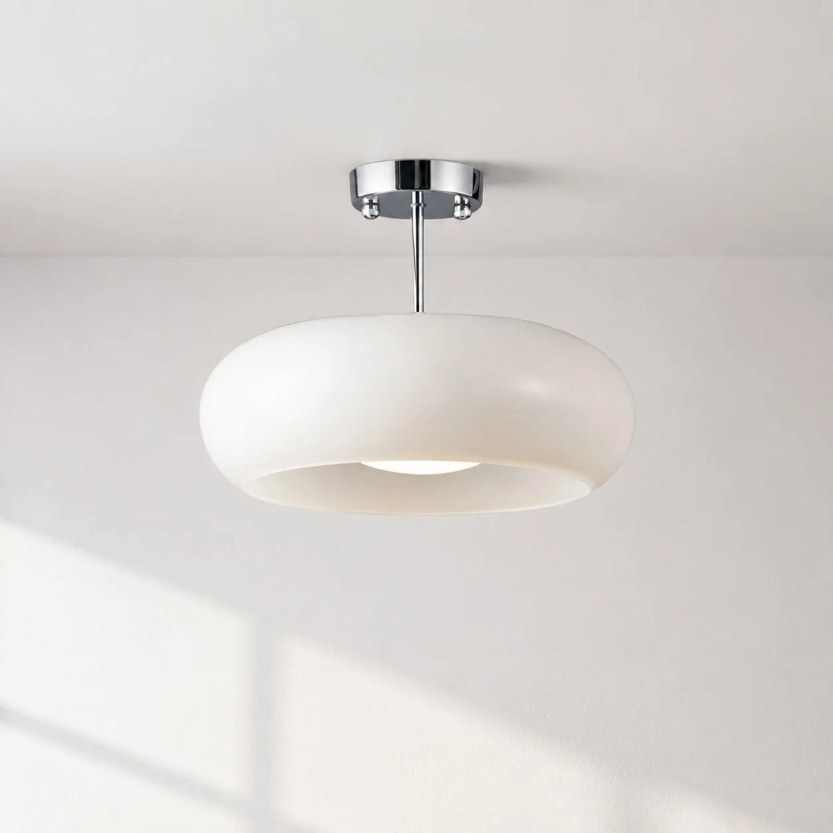Elegant Brass Bauhaus Glass Ceiling Light Fixture