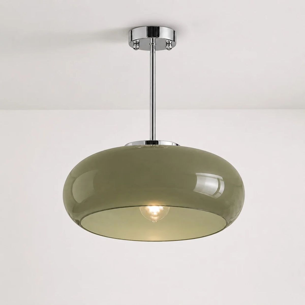 Elegant Brass Bauhaus Glass Ceiling Light Fixture