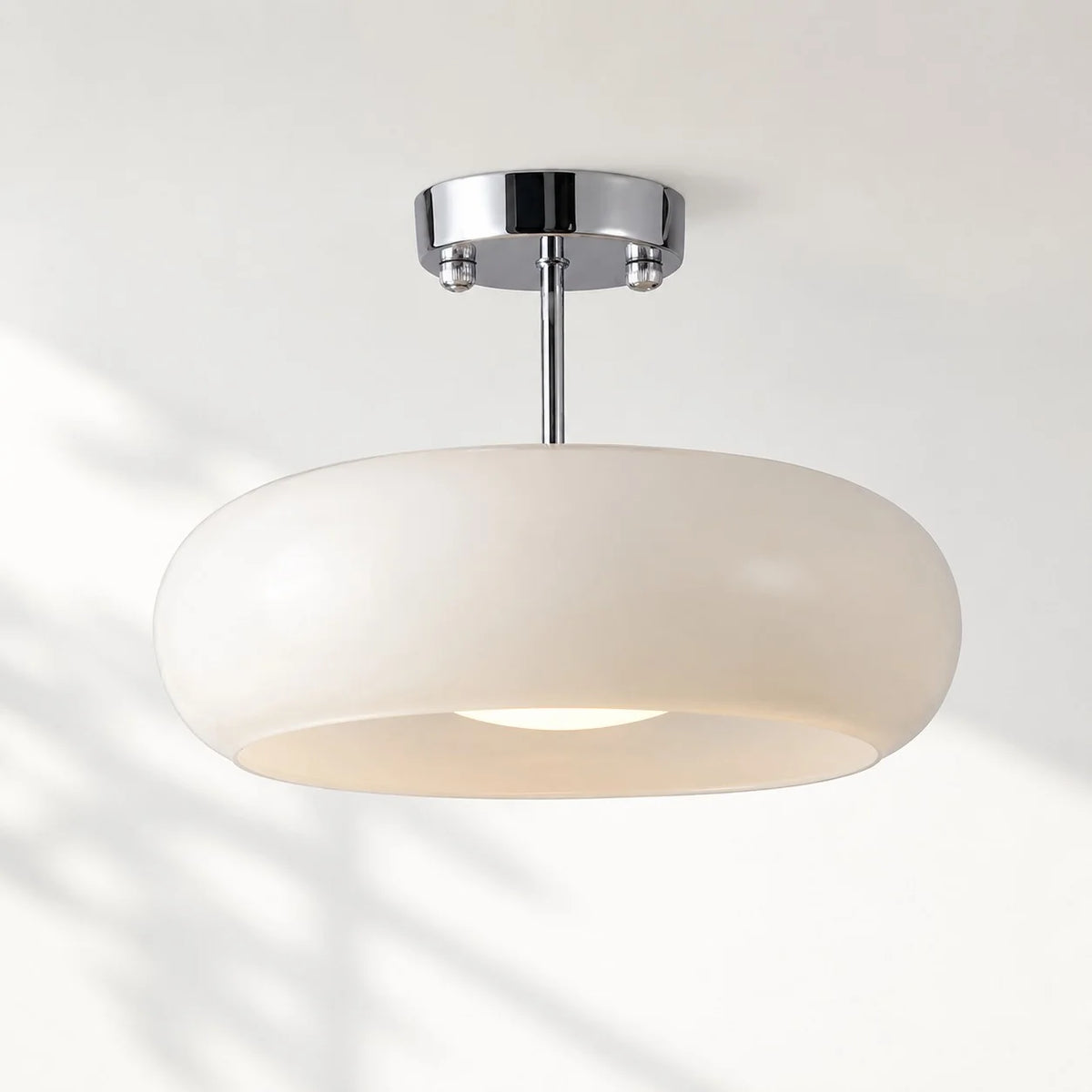 Elegant Brass Bauhaus Glass Ceiling Light Fixture
