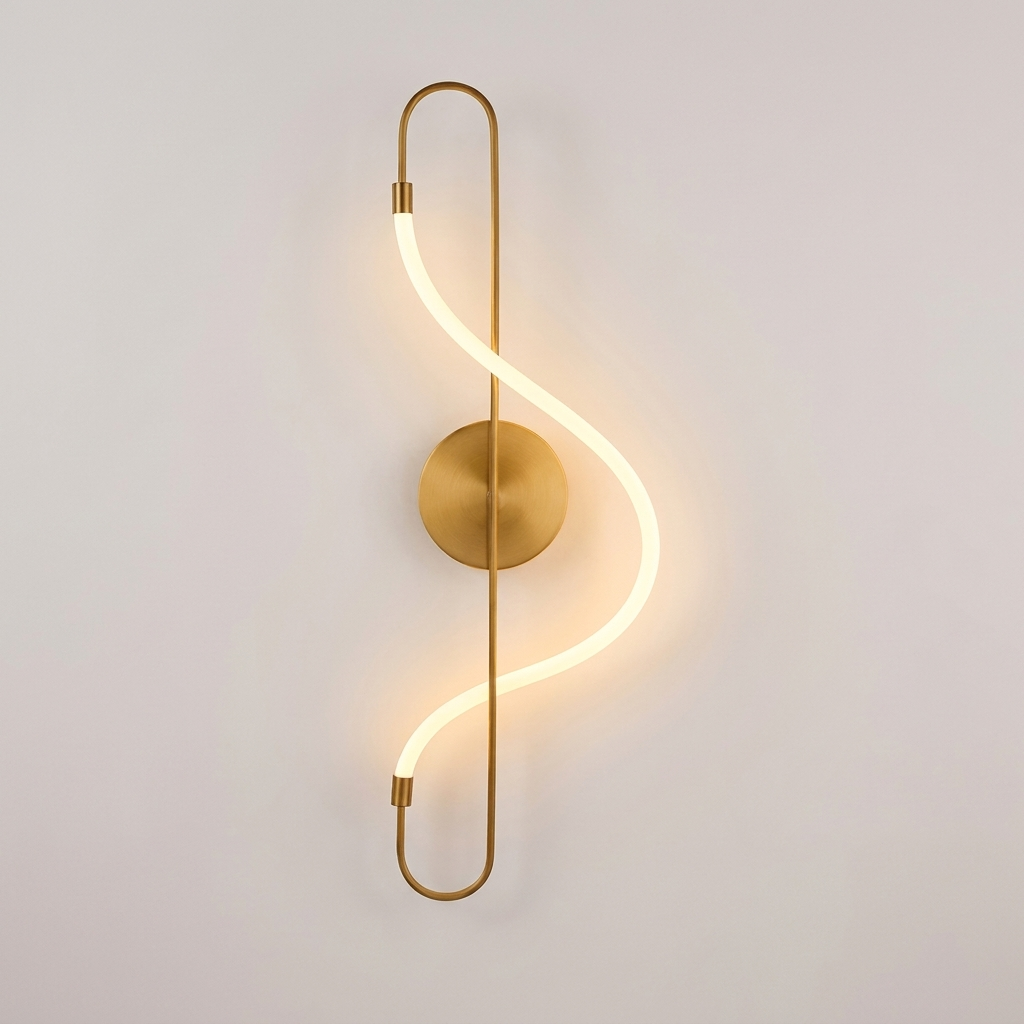 Elegant Brass Wall Light with Dimmable LED
