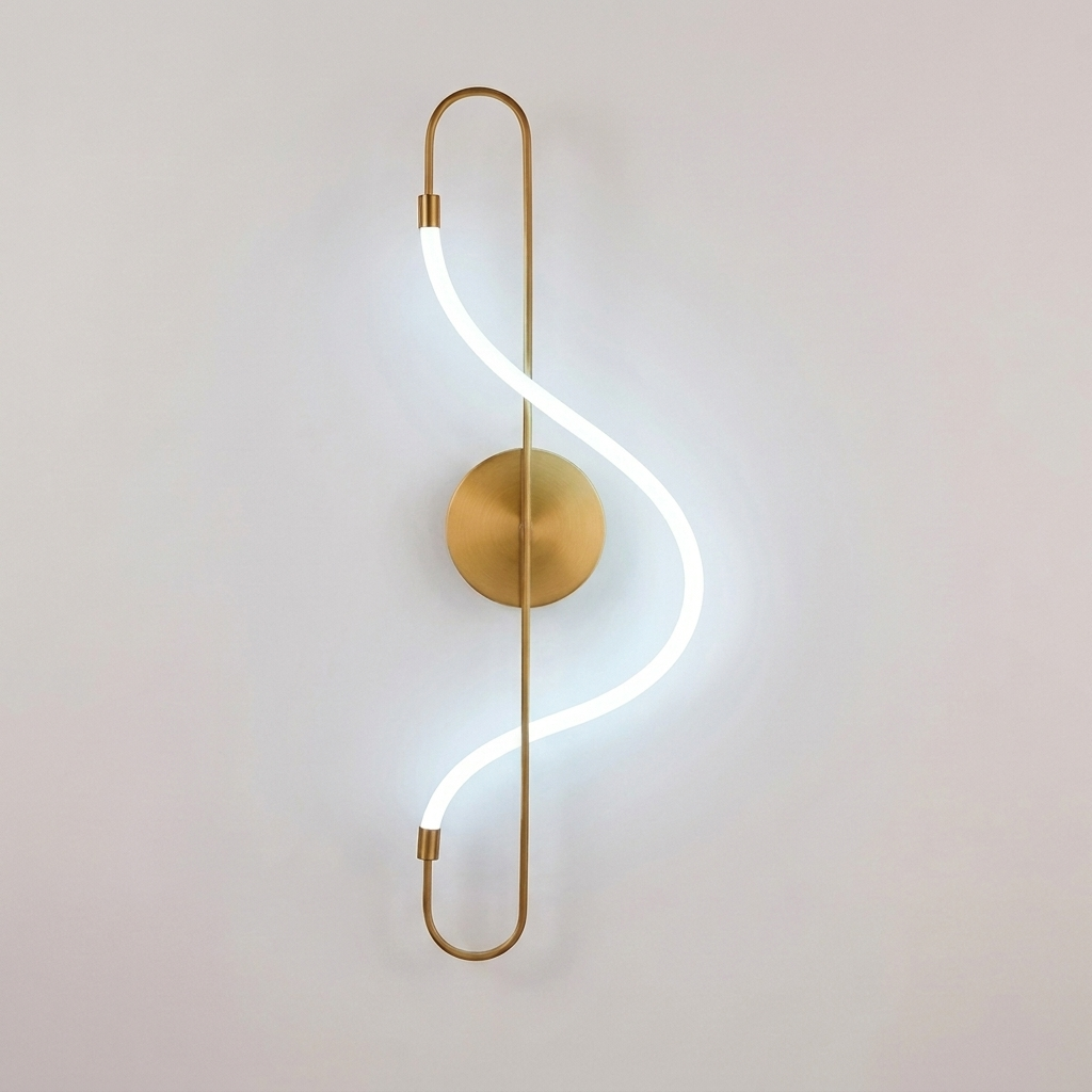 Elegant Brass Wall Light with Dimmable LED