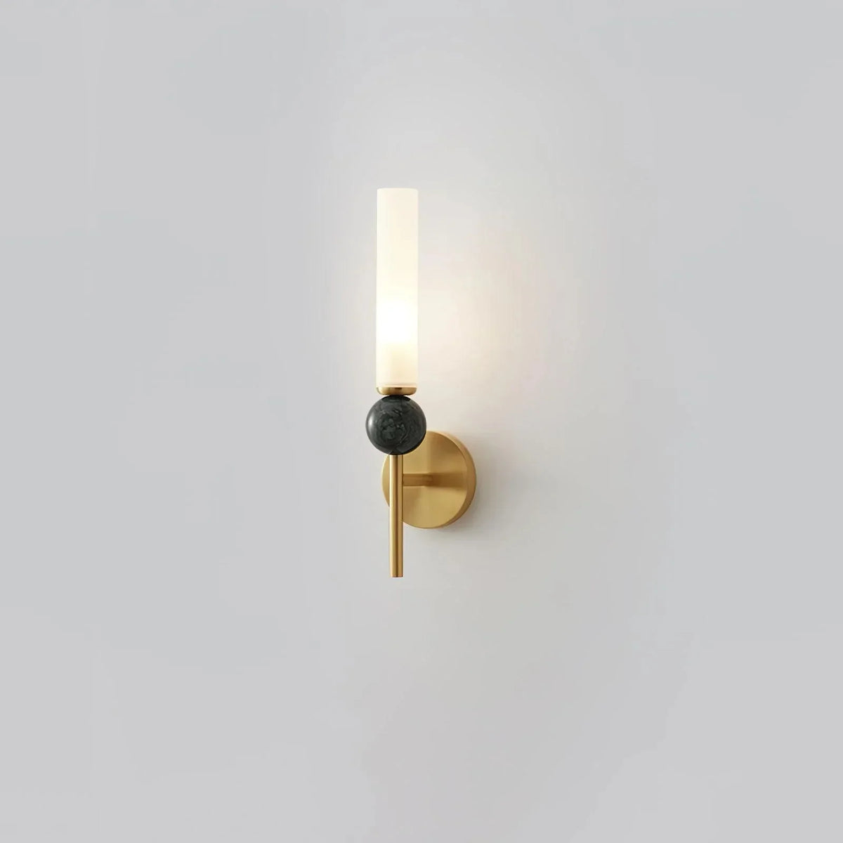 Elegant Brass Wall Light with Marble Accent