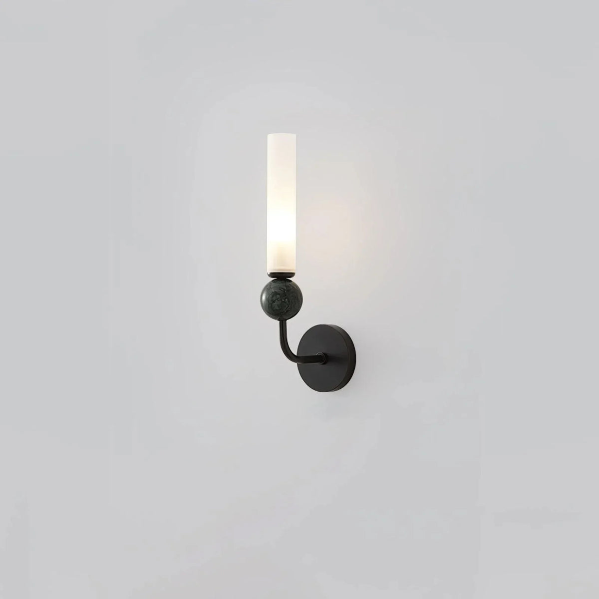 Elegant Brass Wall Light with Marble Accent