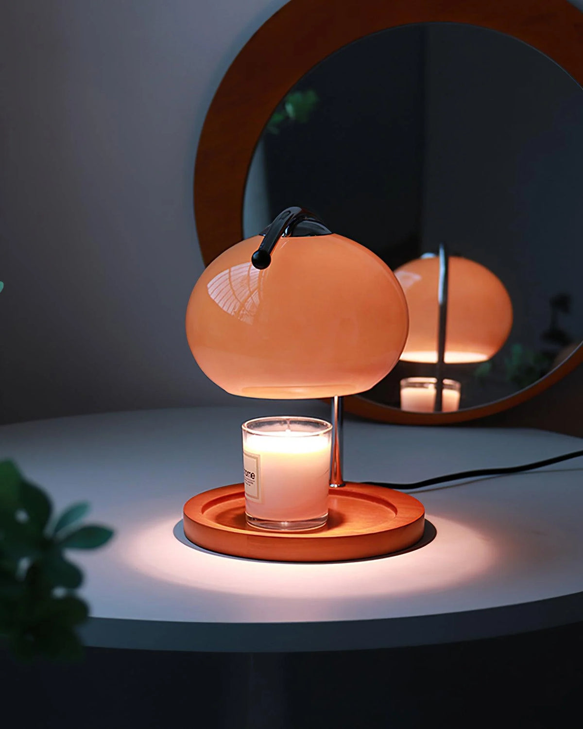 Elegant Candle Warmer Lamp | Arched Design with Glass Shade