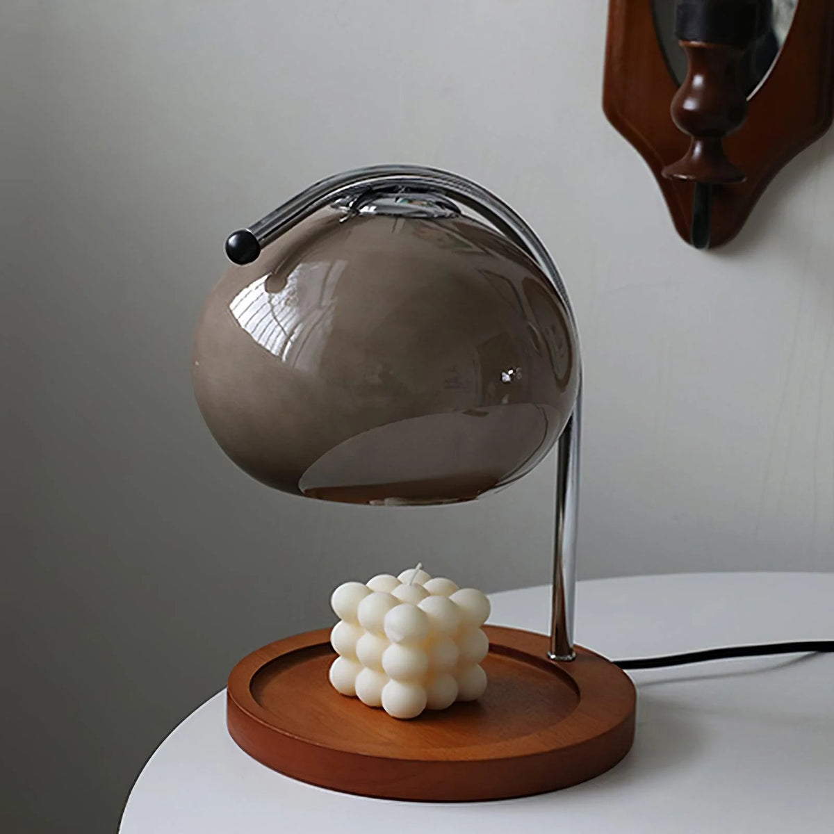 Elegant Candle Warmer Lamp | Arched Design with Glass Shade