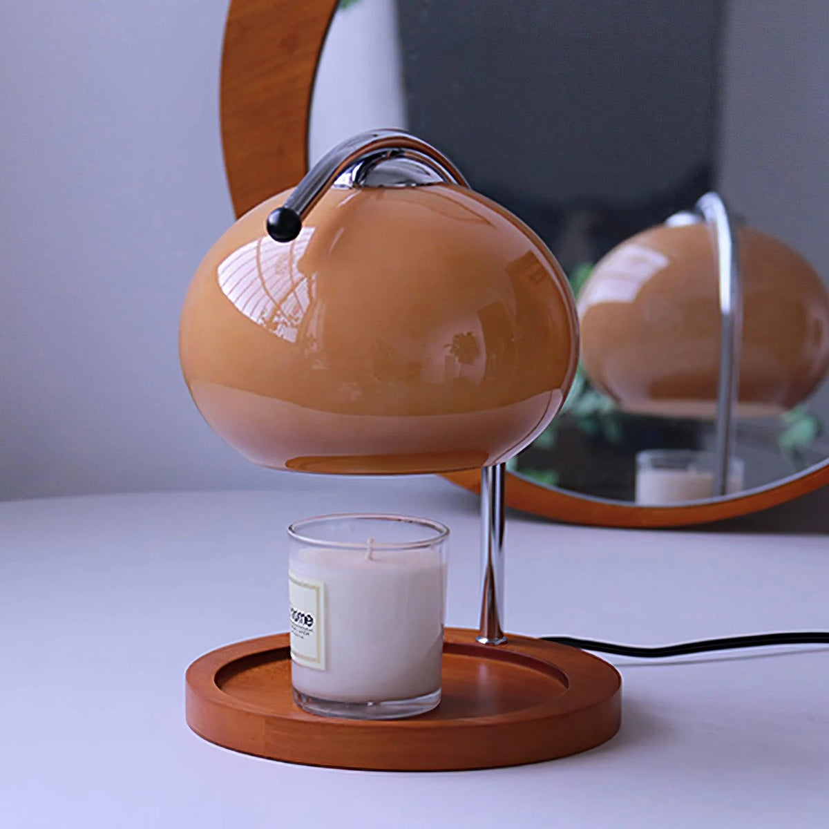 Elegant Candle Warmer Lamp | Arched Design with Glass Shade