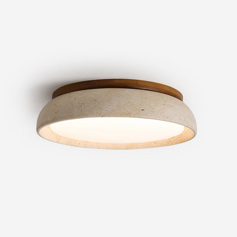 Elegant Ceiling Light Fixture with Natural Travertine Design