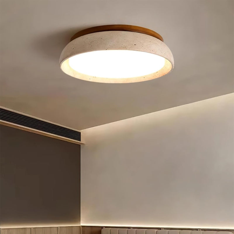 Elegant Ceiling Light Fixture with Natural Travertine Design