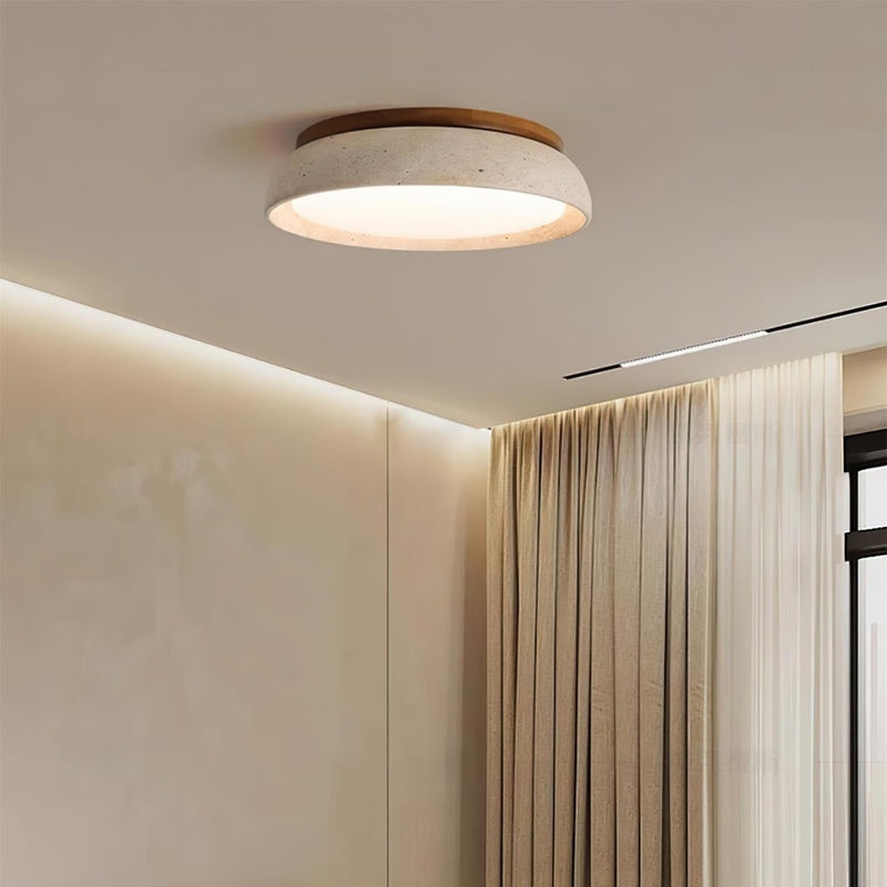 Elegant Ceiling Light Fixture with Natural Travertine Design