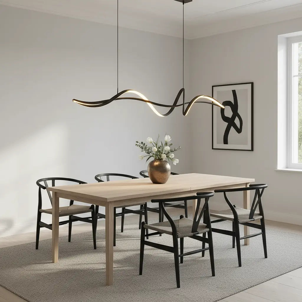 Elegant Curved Pendant Light for Kitchen Island