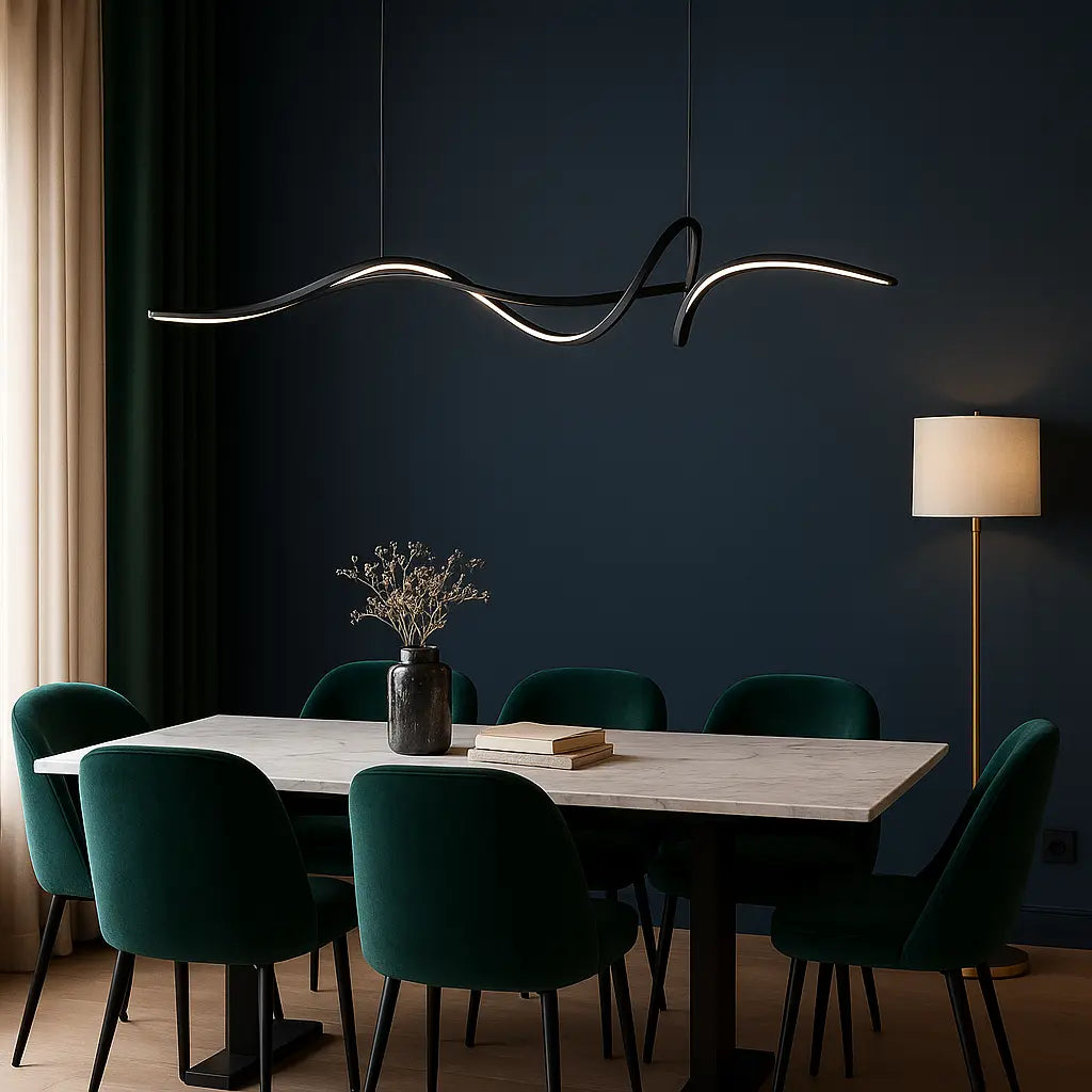 Elegant Curved Pendant Light for Kitchen Island