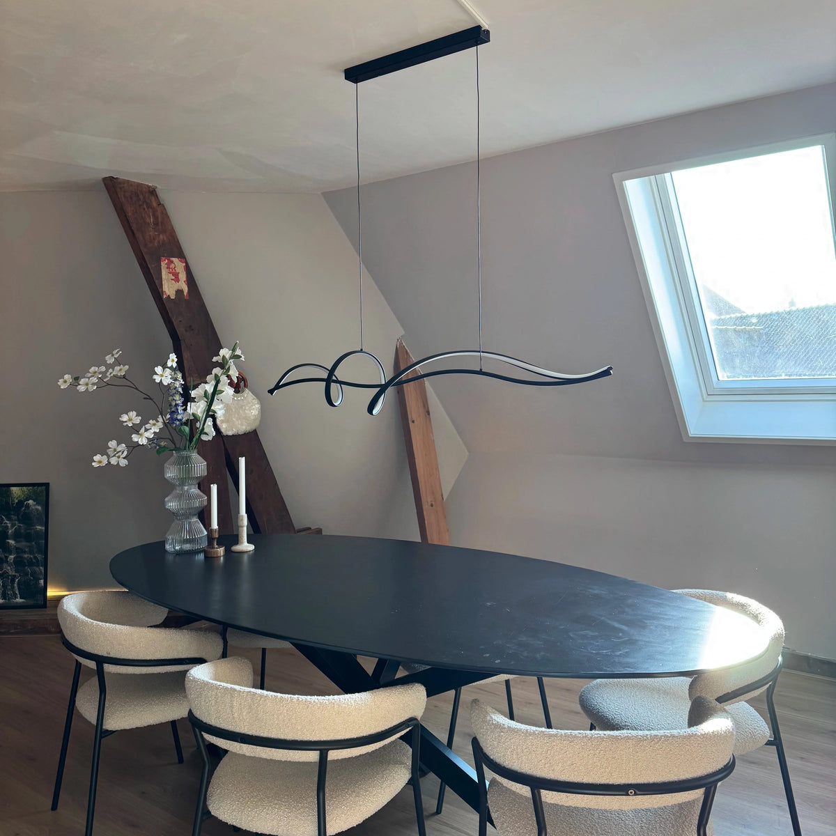 Elegant Curved Pendant Light for Kitchen Island