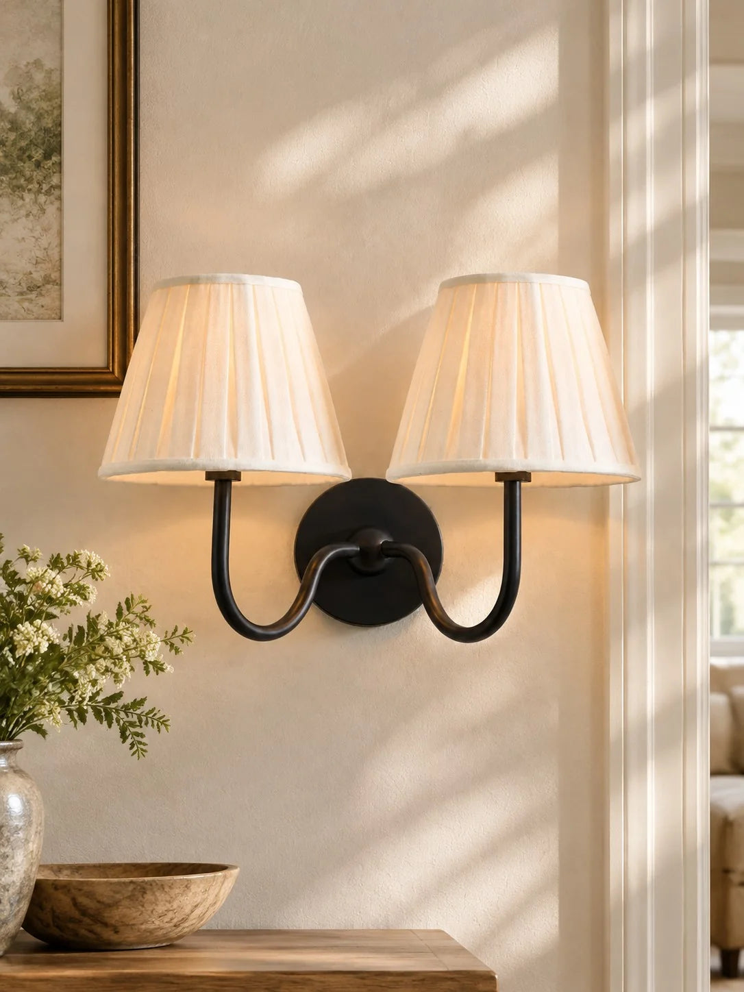Elegant Fabric Drum Wall Sconce for Ambient Lighting