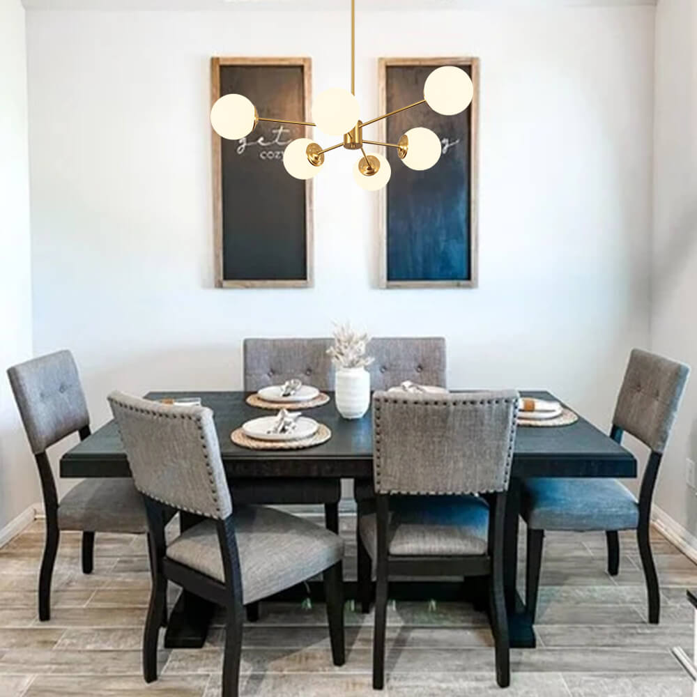Elegant Lighting | Modern Chandelier Light with Adjustable Height | Brass/Black Finish