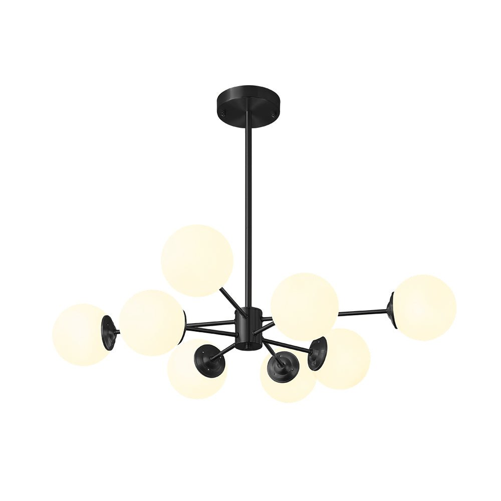 Elegant Lighting | Modern Chandelier Light with Adjustable Height | Brass/Black Finish