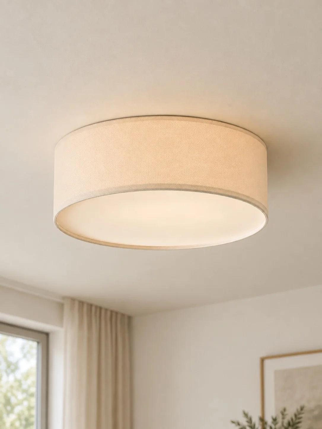 Elegant Linen Flush Mount Ceiling Light Fixture
