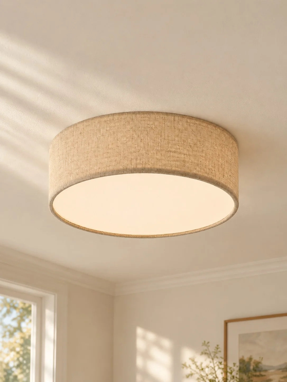 Elegant Linen Flush Mount Ceiling Light Fixture
