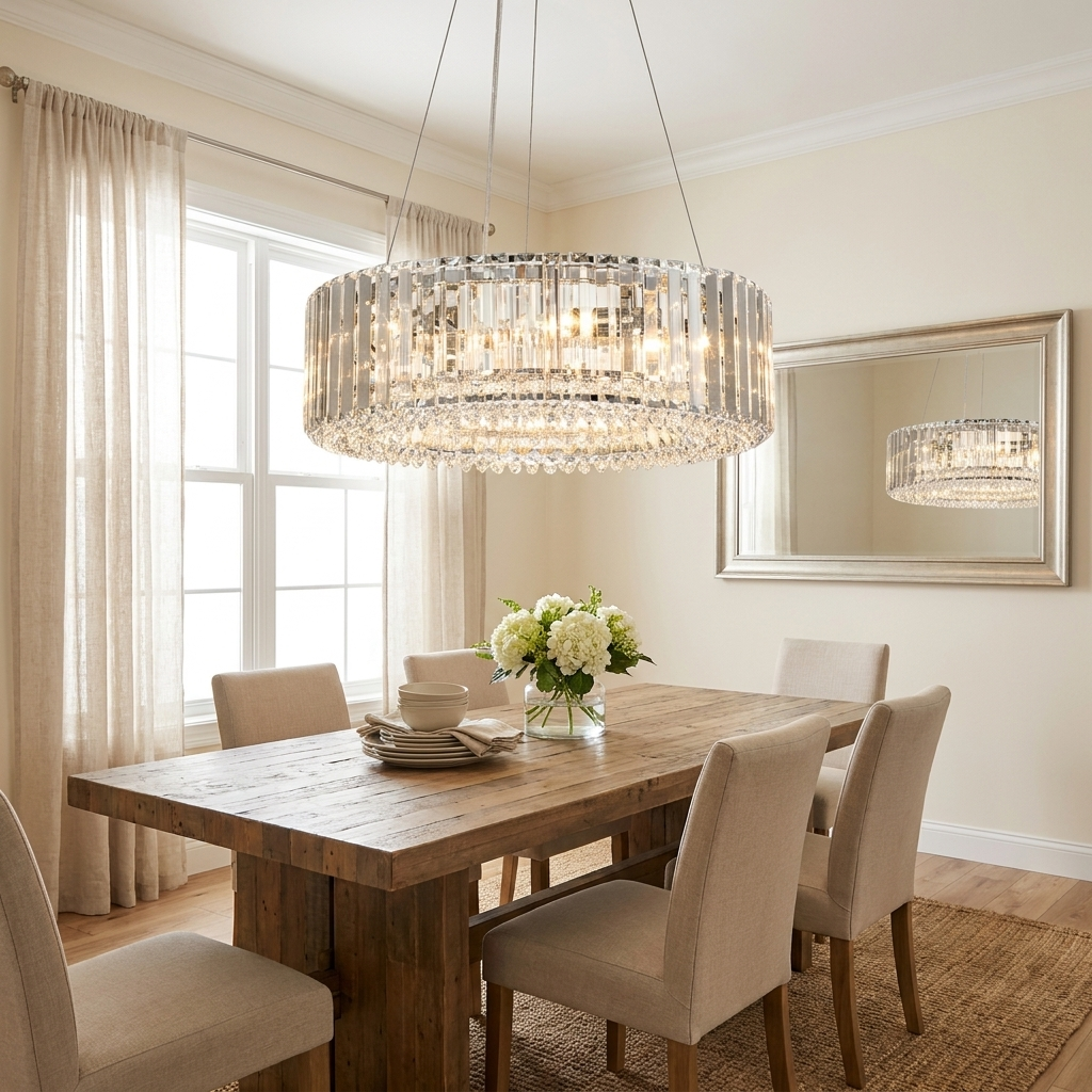 Elegant Modern Crystal Chandelier with 6 Lights
