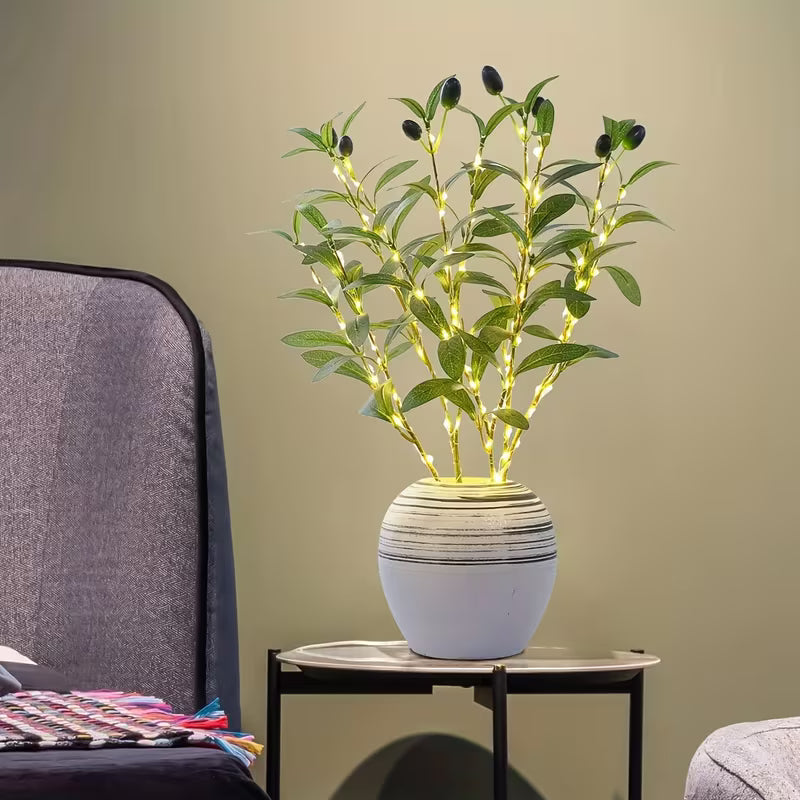 Elegant Olive Branch Fairy Lights | 120 LEDs with Bendable Design