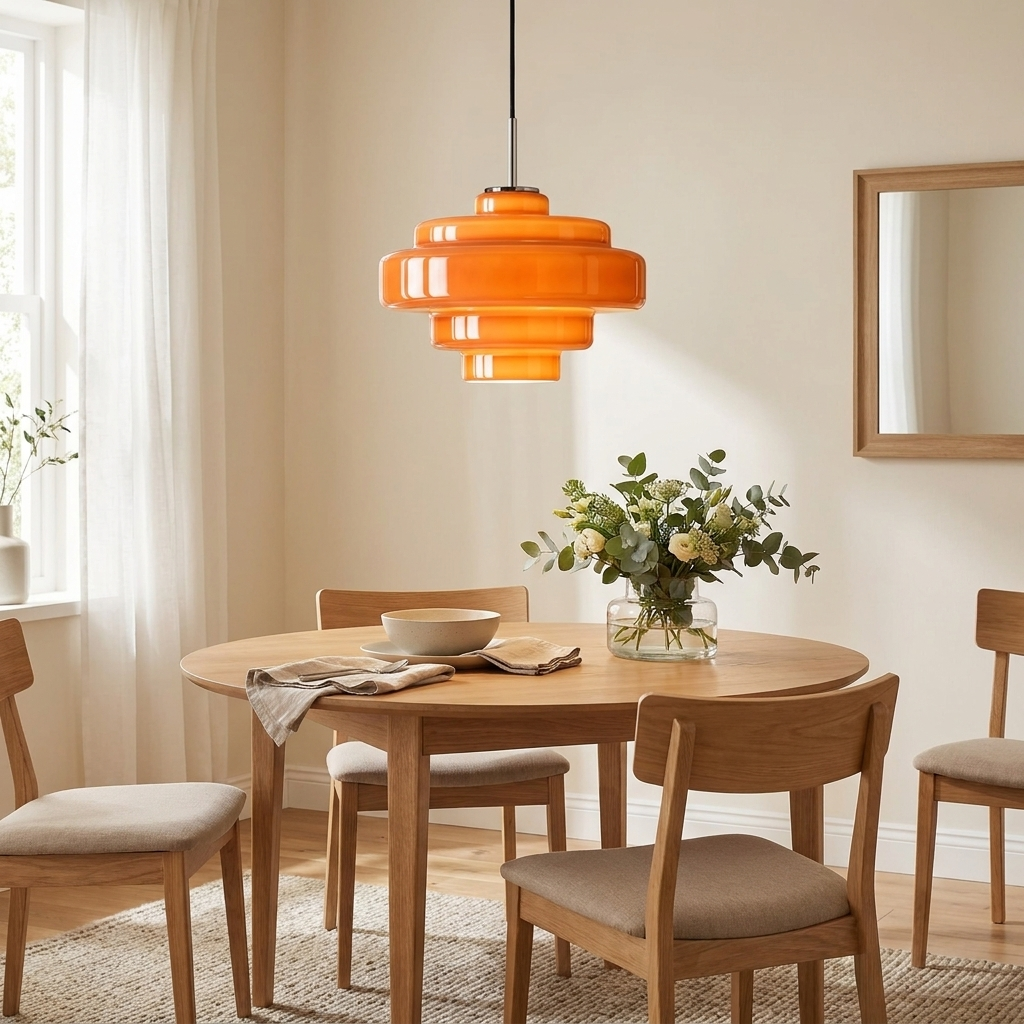 Elegant Orange Glass Pendant Light for Modern Spaces