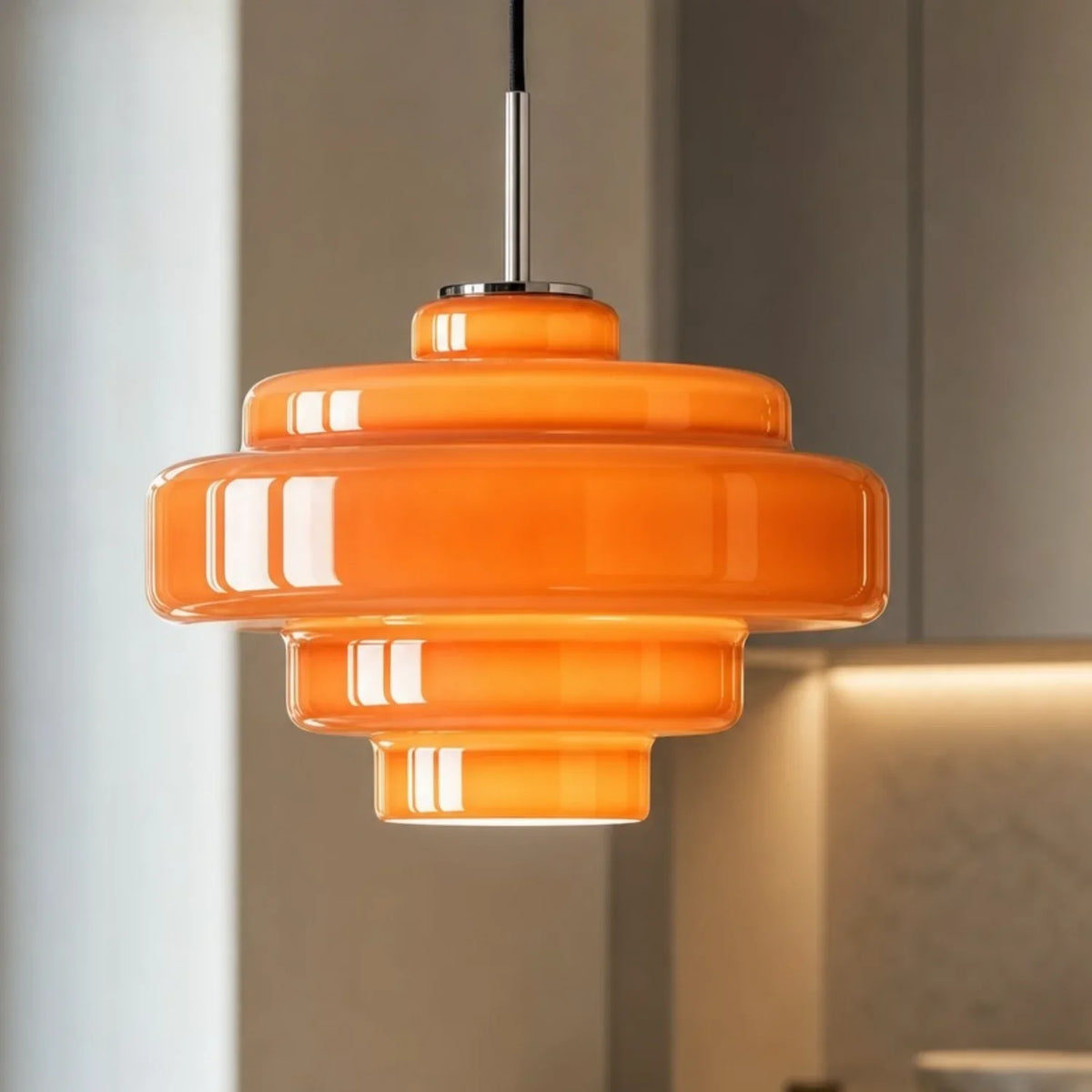 Elegant Orange Glass Pendant Light for Modern Spaces