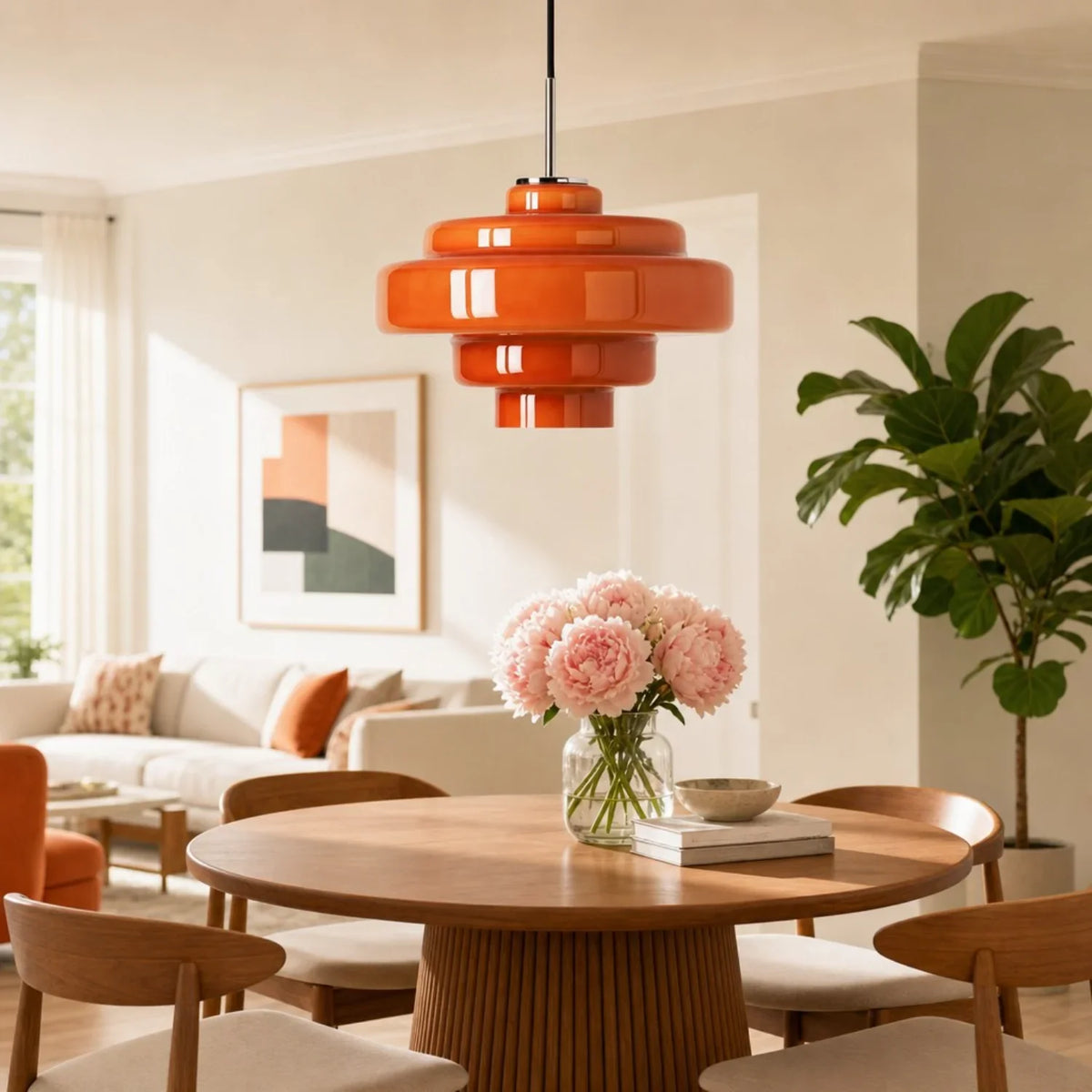 Elegant Orange Glass Pendant Light for Modern Spaces