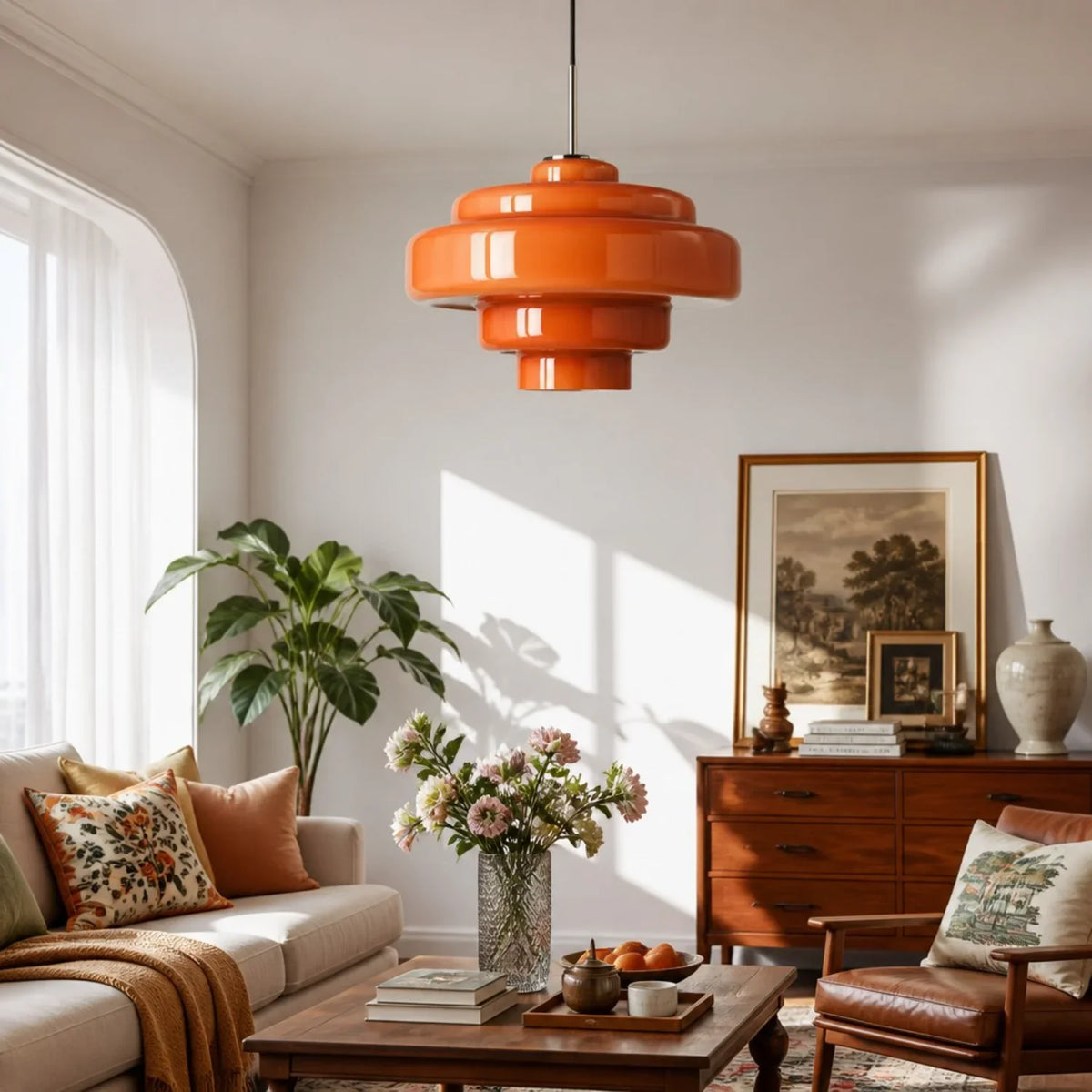 Elegant Orange Glass Pendant Light for Modern Spaces