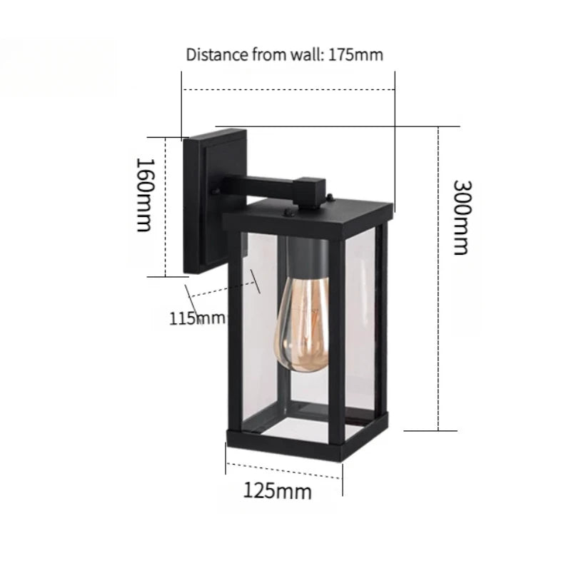 Elegant Outdoor Wall Lamp | Black Exterior Wall Lights with Waterproof Design