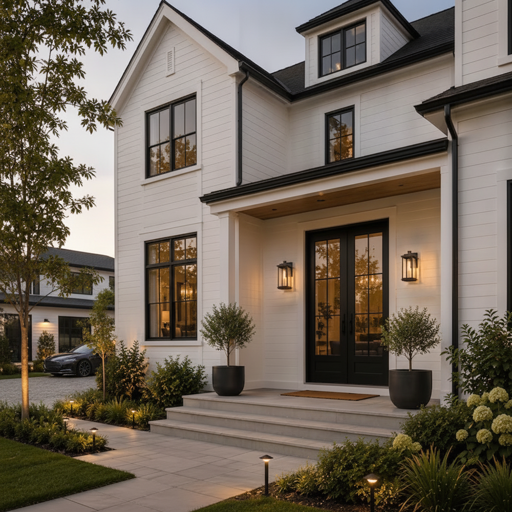 Elegant Outdoor Wall Lamp | Black Exterior Wall Lights with Waterproof Design