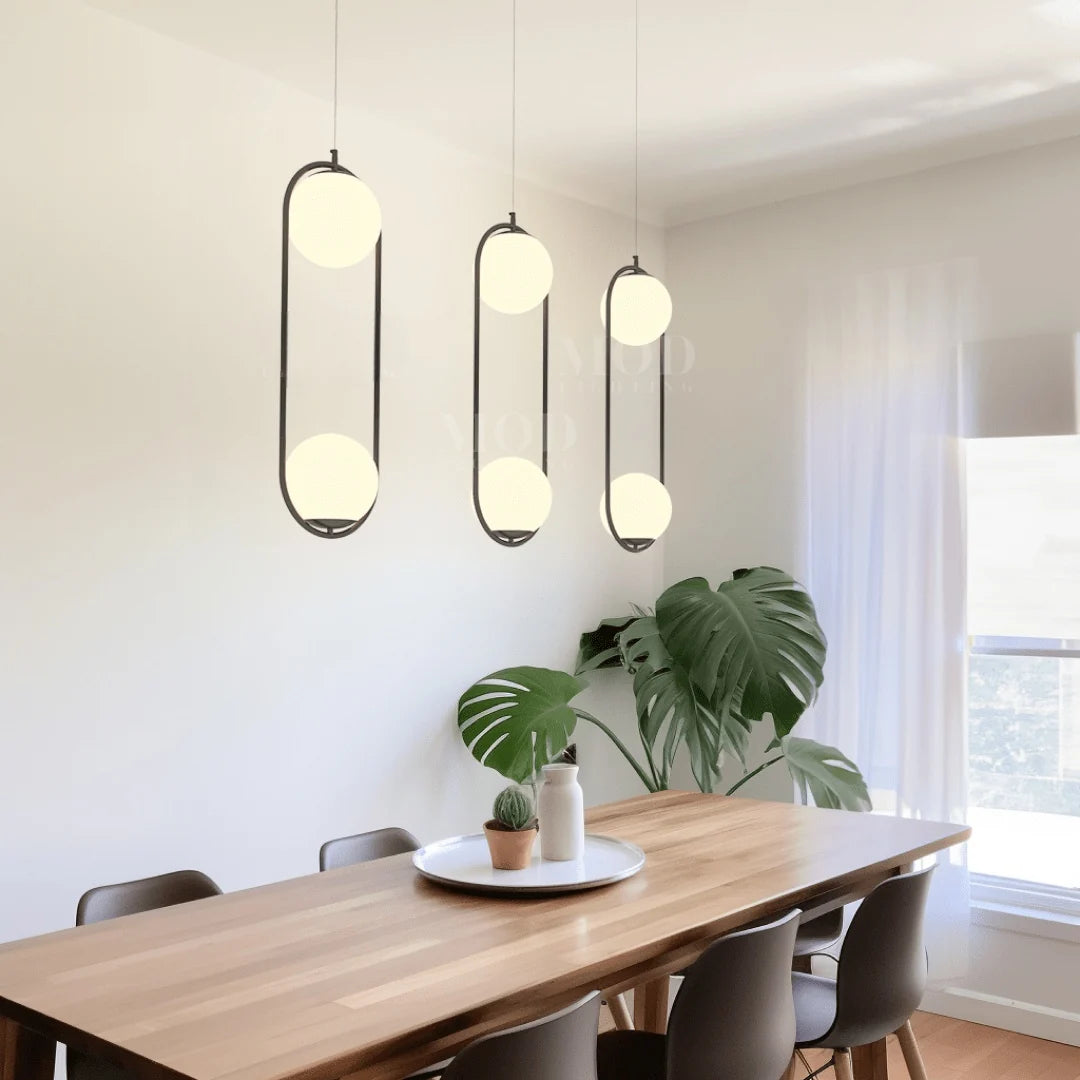 Elegant Oval Cage Pendant Light with Adjustable Height