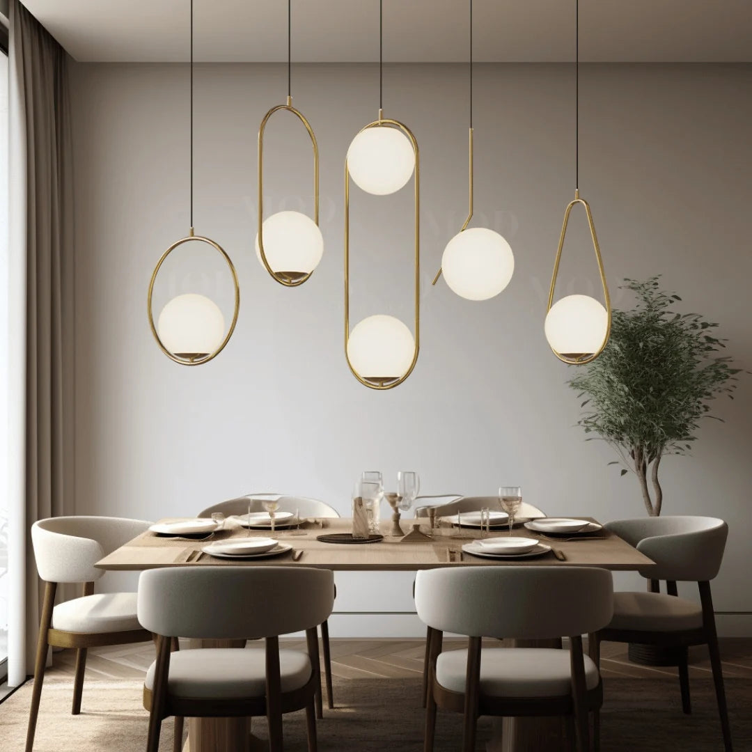 Elegant Oval Cage Pendant Light with Adjustable Height