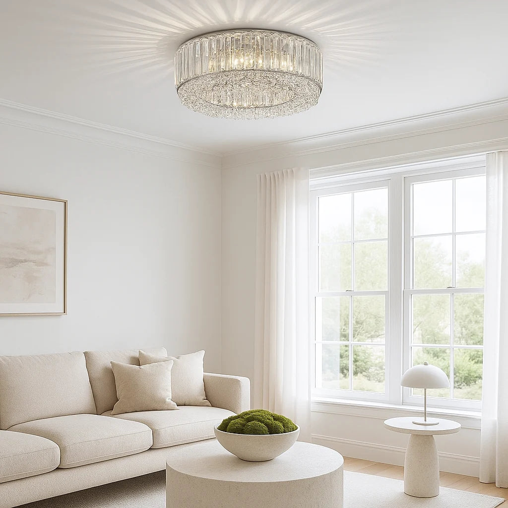 Elegant Polished Chrome Flush Mount Ceiling Light