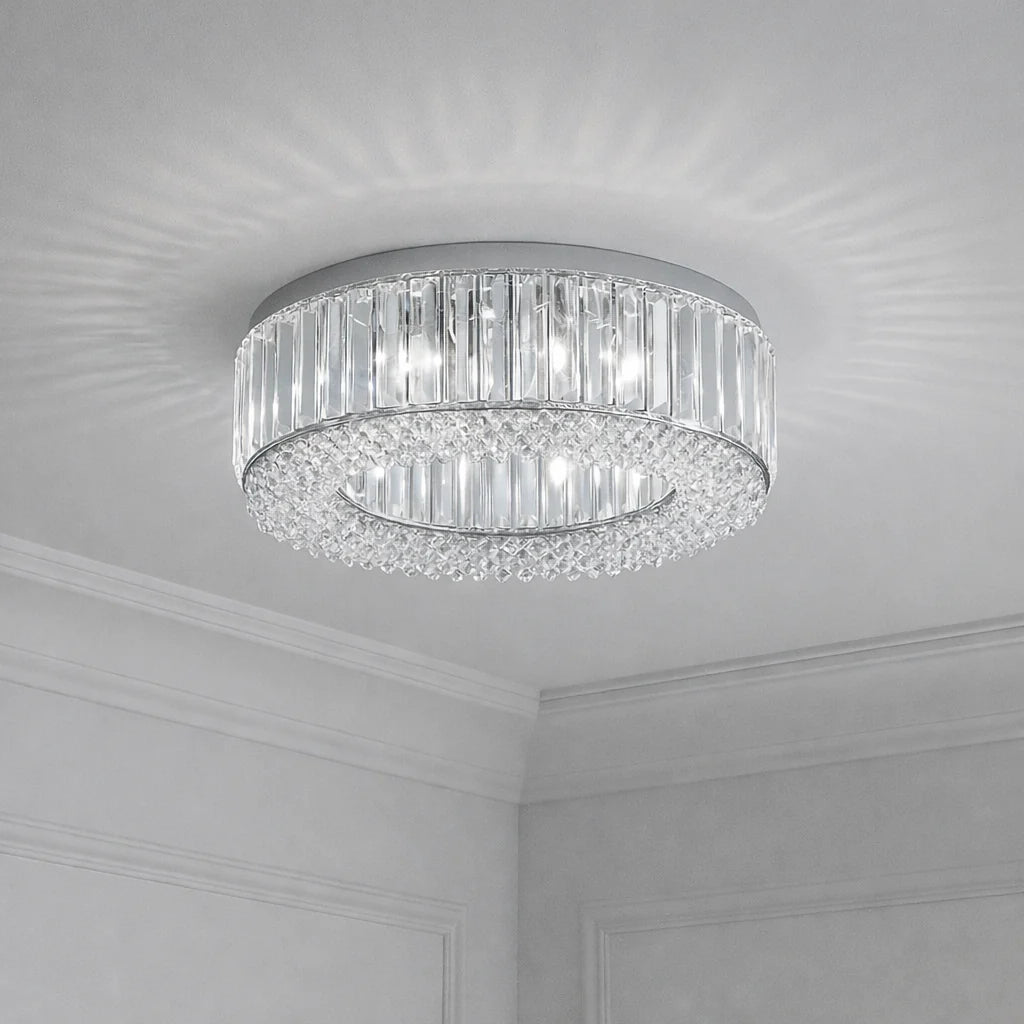 Elegant Polished Chrome Flush Mount Ceiling Light