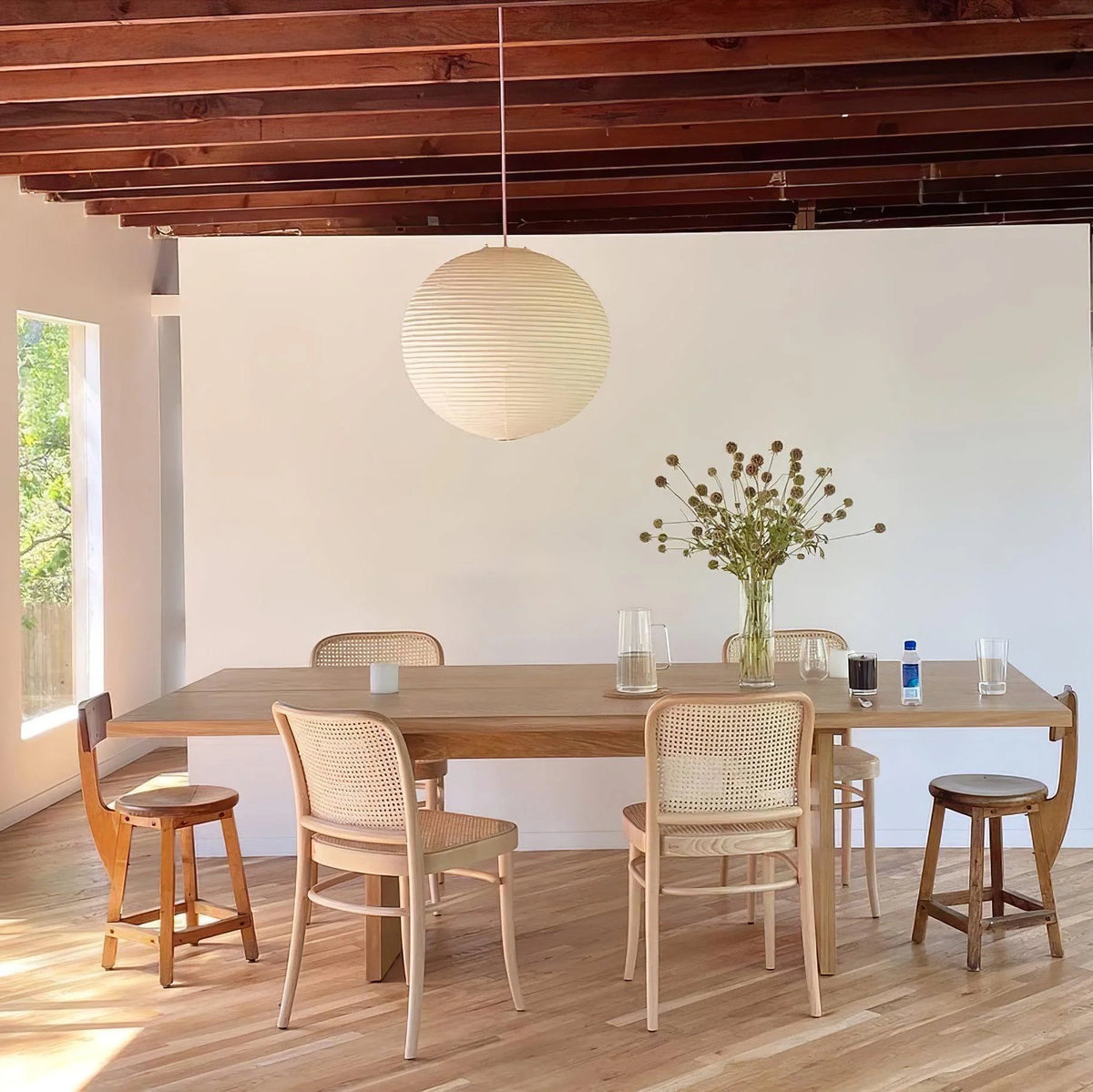 Elegant Rice Paper Globe Pendant Light