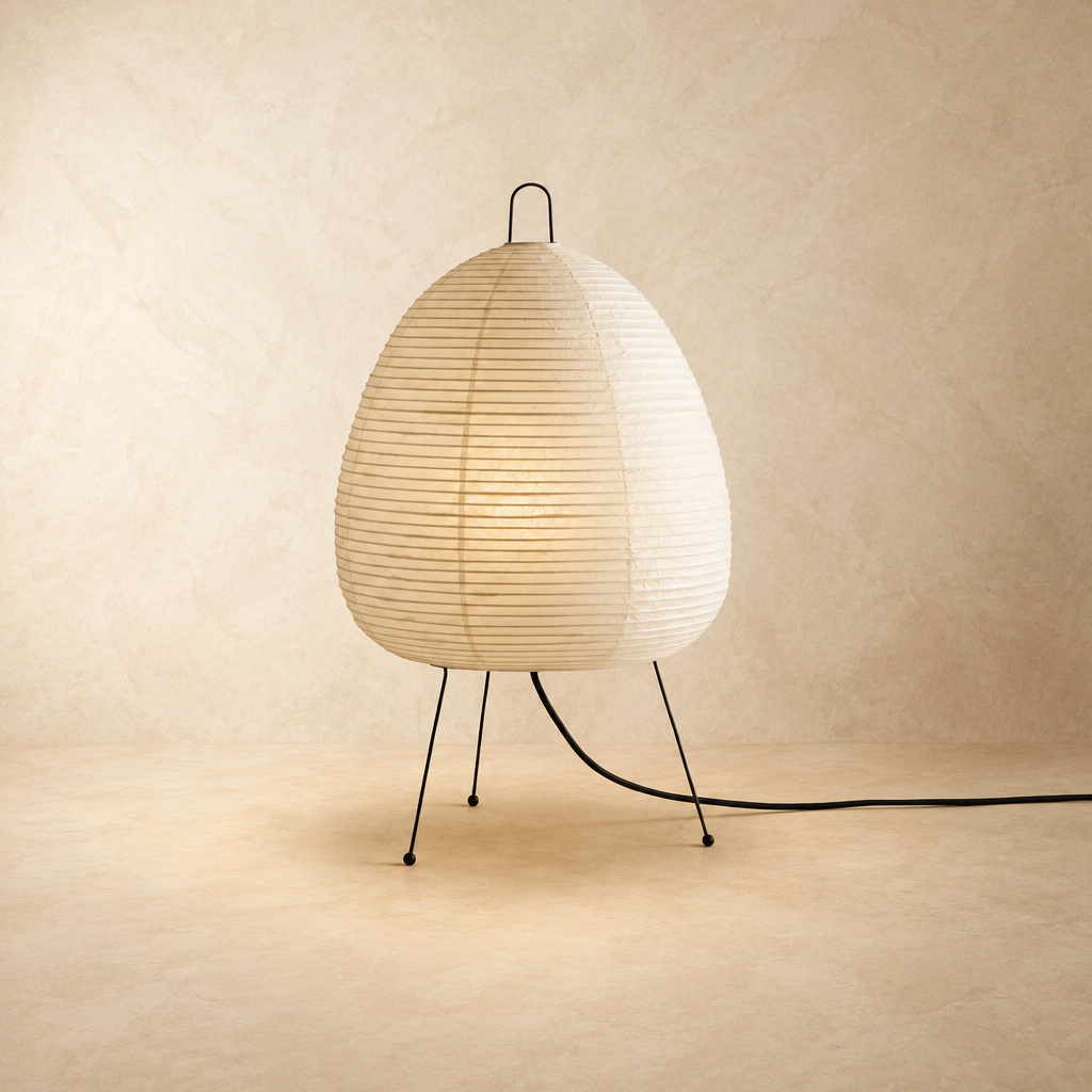 Elegant Rice Paper Tripod Floor Lamp with Soft Diffused Light