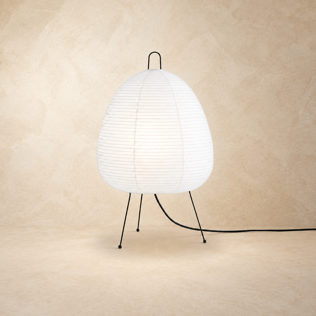 Elegant Rice Paper Tripod Floor Lamp with Soft Diffused Light