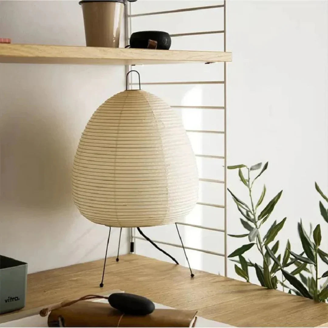 Elegant Rice Paper Tripod Floor Lamp with Soft Diffused Light