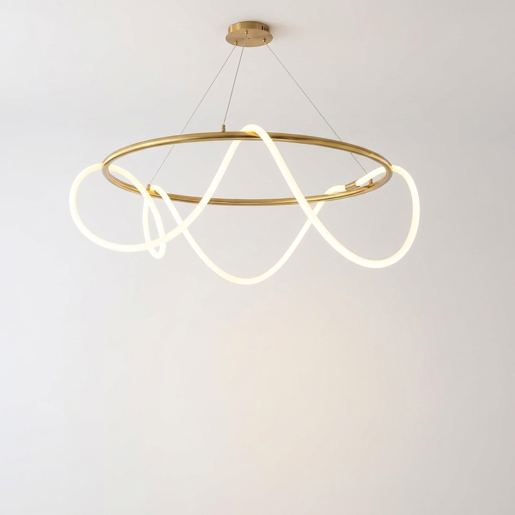 Elegant Round Chandelier Light with Dimmable LED